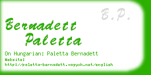bernadett paletta business card